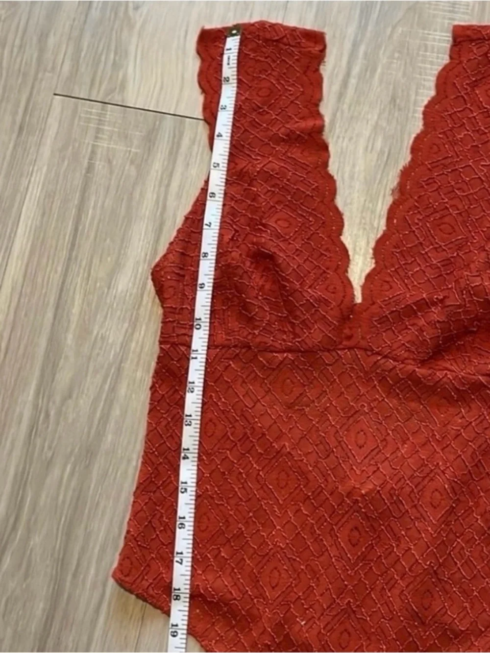 Free People Women’s Deep V Copper Lace Bodysuit Size XS